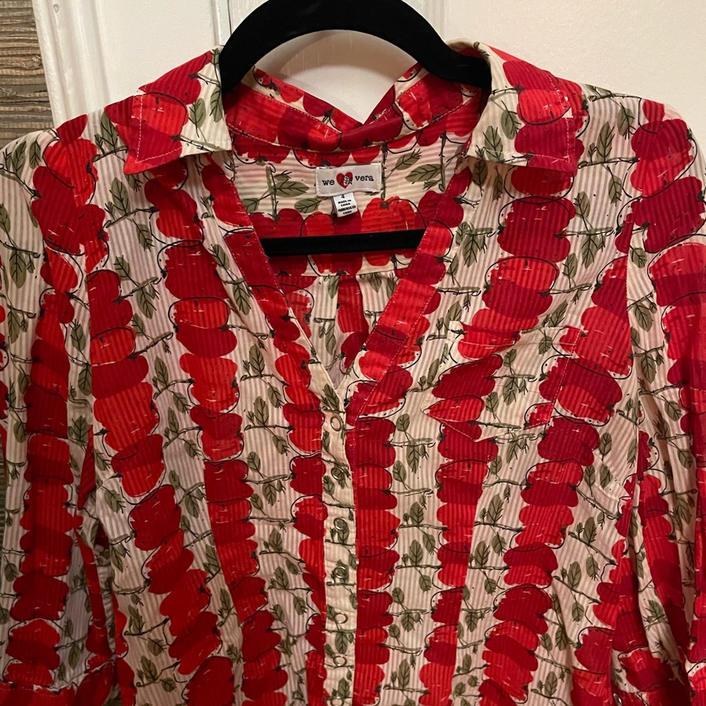 Anthropologie We Love Vera apple blouse size 4